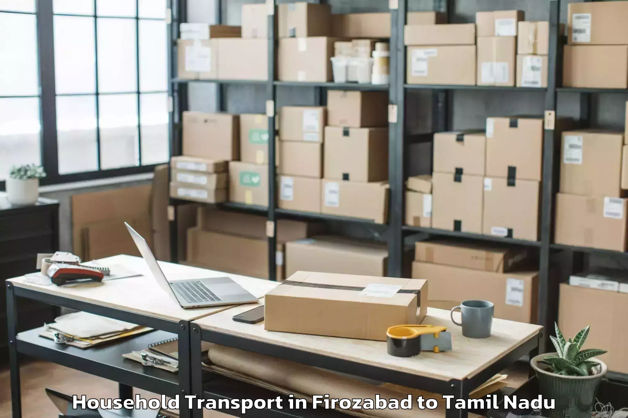 Top Firozabad to Tirupparangunram Household Transport Available